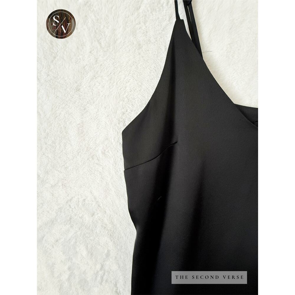 Mossimo Women's Silky Black Dress Minimalist Capsule Wardrobe Basic Size Large - Picture 4 of 7
